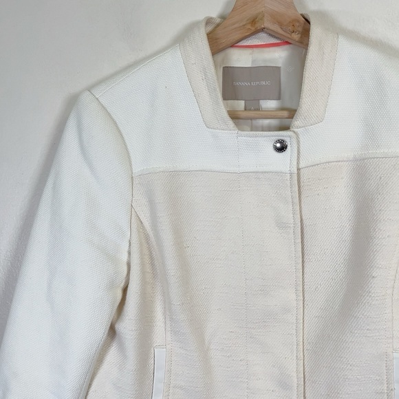 Banana Republic Beige Tan Moto Textured Zip  Jacket - Picture 6 of 14